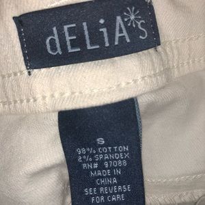 Delias white overalls American flag pockets